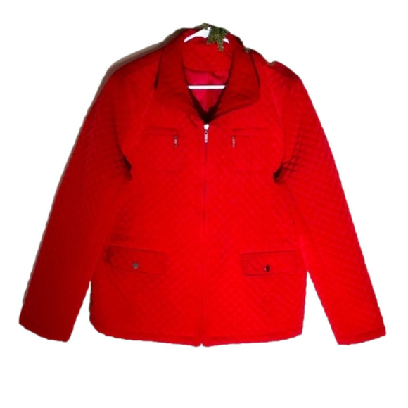 Quilted jacket, size XL, fire engine red. - Picture 1 of 3